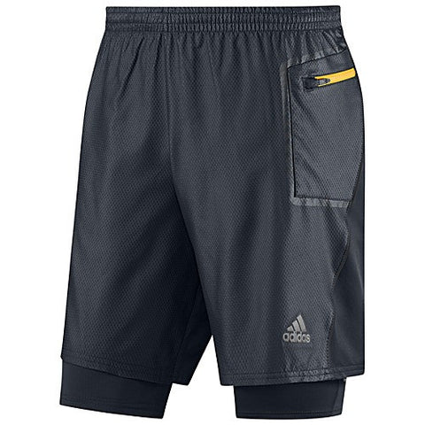 Men's adidas running apparel- adistar 2-in-1 compression shorts